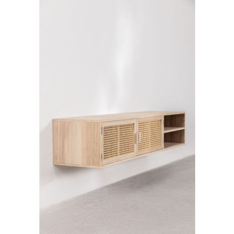 Mueble Tv De Pared En Madera Ralik Sklum Marr N Madera Natural