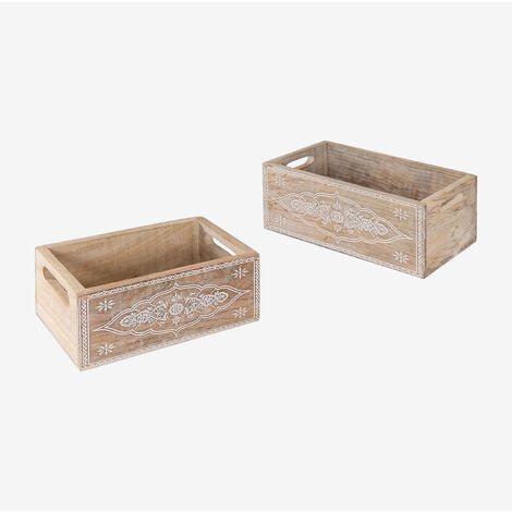 Set de cajas de madera blanca