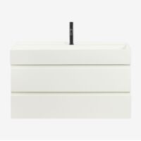 Conjunto de mueble de baño en madera y chapa de fresno con lavabo integrado Ona SKLUM