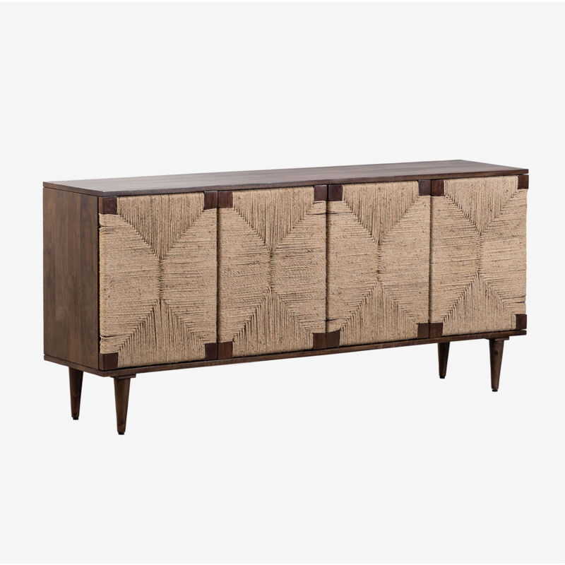 SKLUM Credenza in legno di mango e iuta Evans Legno Scuro