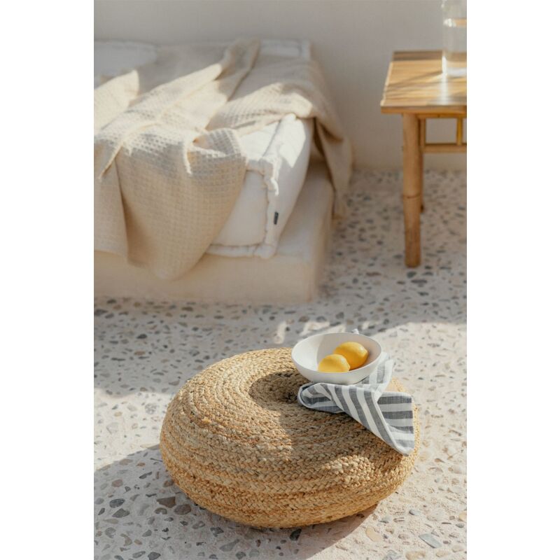 Cuscino Rotondo Ecopelle 50cm - Imbottito, Lavabile, Bianco, Per Arredo Casa - Foto 11