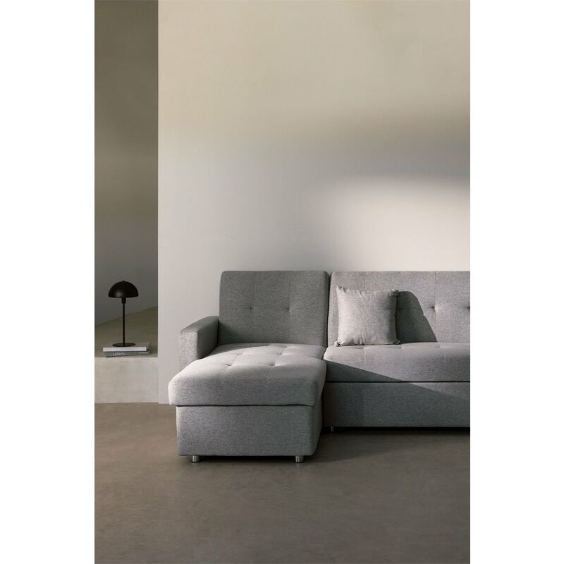 Divano Letto Chaise Longue 3 Posti Intercambiabile in Lino Duom - SKLUM