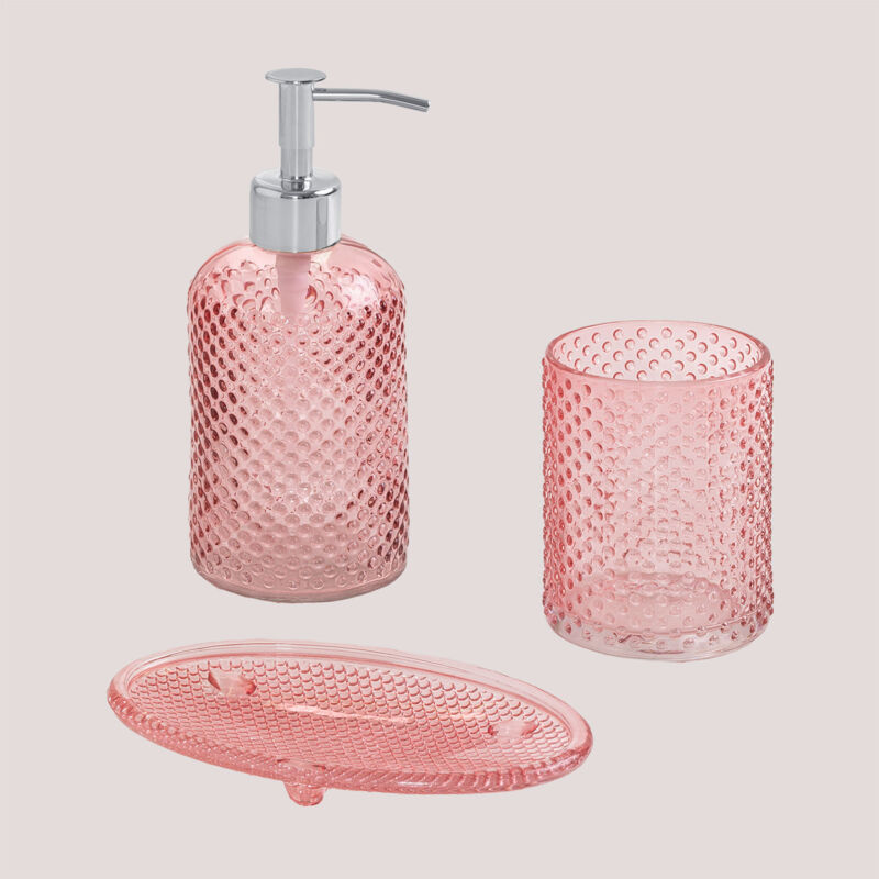 Set da bagno in Vetro Yerlic - Rosa - Sklum