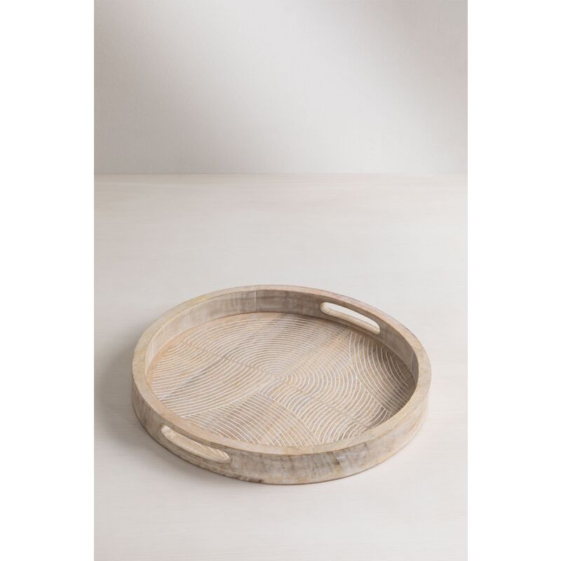 SKLUM Vassoio Decorativo in Legno di Mango (Ø38 cm) Diborna Legno