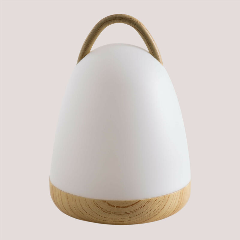 SKLUM Lampada da tavolo LED Inalambrica Andros Bianco - Legno Naturale