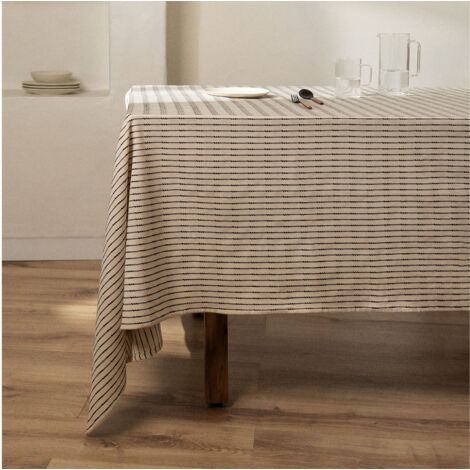 Tovaglia in cotone 140x180, stampa natural beige - Bella Vita Store