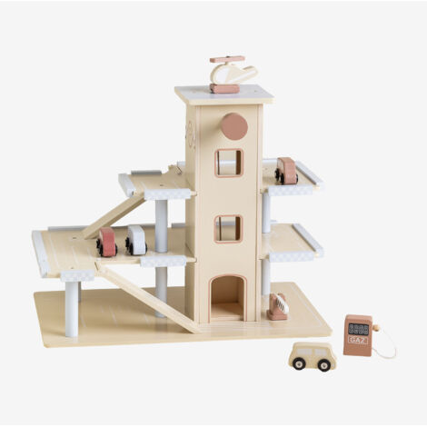 Grande garage in legno con ascensore + macchinine, elicottero, autolavaggio ECOTOYS
