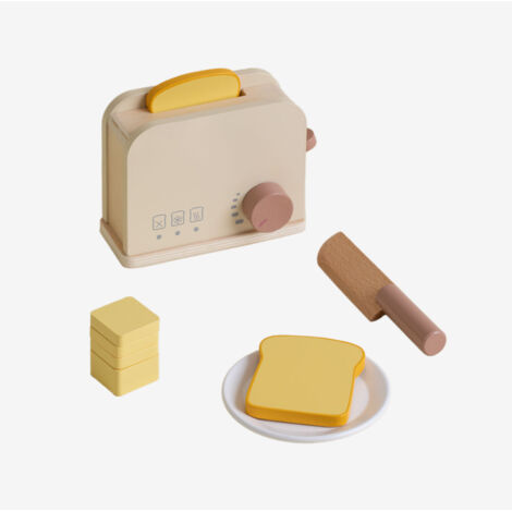 WOOMAX Tostapane in legno per bambini, 9 Accessori
