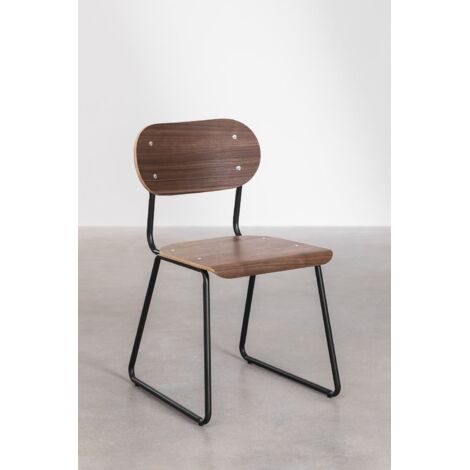 Confezione 2 Sedie Da Pranzo/Esterno Elda In Rattan Sintetico Nero - 56x59x79 Cm, Con Gambe In Metallo, Impilabili - 4