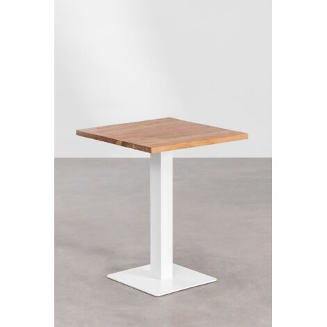 Tavolo Bar Quadrato Con Piede Centrale - Legno Massello Abete 80x80cm, Altezza 75cm