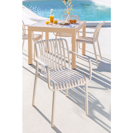 SKLUM Confezione da 2 sedie da giardino Wendell con braccioli Nude beige