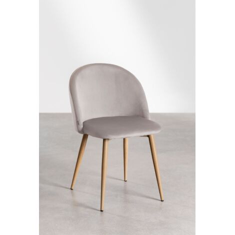 Pack sedie da pranzo in velluto Kana SKLUM Grigio Talpa