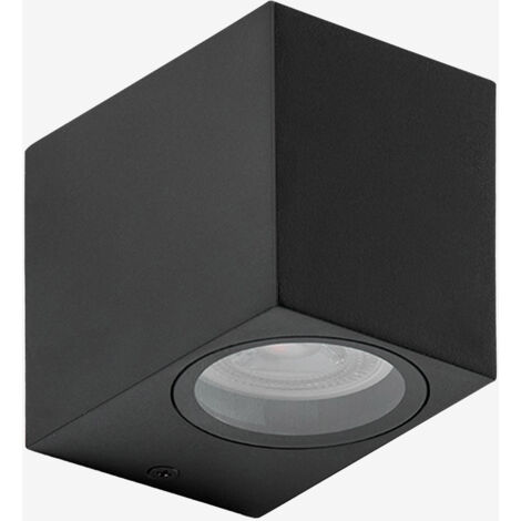 LED24.cc GU10 Design Up or Down Lampada da parete per esterni, in alluminio nero, antracite, per luci LED o alogene, IP54, Single Flood