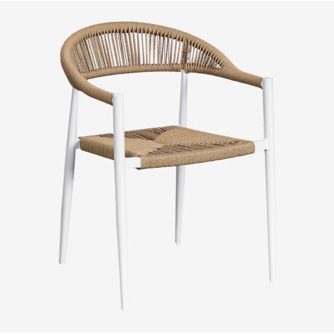 Elda Confezione 2 Sedie Da Pranzo/Esterno In Rattan Sintetico Nero | Con Gambe In Metallo E Piedini Protettivi | Misure 56x59x79 Cm