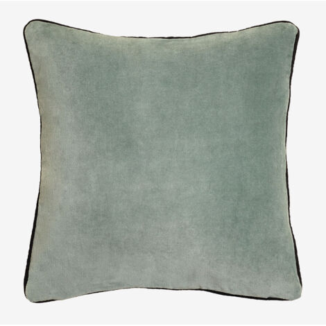 Homescapes champagne velluto cuscino quadrato naturale/crema cuscino decorativo per divano o letto, 100% poliestere, Champagne, 45 x 45 cm (18 x 18