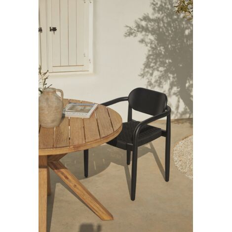 Confezione da sedie da giardino con braccioli in legno Naele