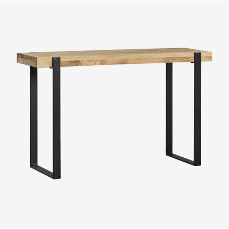 Console Design Industriale IDMarket BLANCA – Piano In MDF Dogato 100x30 Cm, Struttura In Metallo Nero, Gambe A U, Stile Moderno