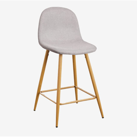 Sgabello alto Glamm SKLUM Grigio Cemento Legno naturale (1/5)