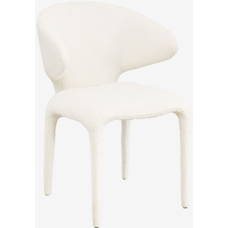 Set di 2 sedie da pranzo bouclè in tessuto beige braccioli schienale intagliato gambe in metallo moderna industriale Fr. Beliani
