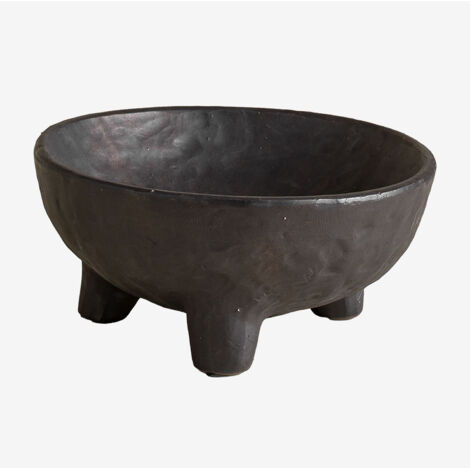 Ciotola Decorativa Con Piedistallo In Ceramica Texture – Bianca, 34,5x28x12 Cm – Per Frutta, Chiavi O Centro Tavola