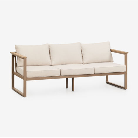 Divano da giardino a 3 posti in alluminio e legno di acacia Lipov SKLUM            
