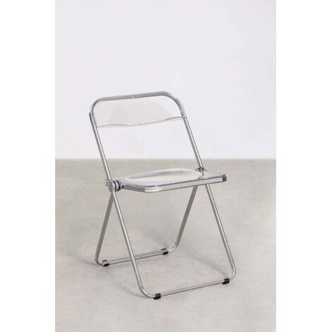 Sedia Pieghevole Trasparente In PET - Per Interni/Esterni, Capacità 200 Kg, Design Moderno, Salvaspazio