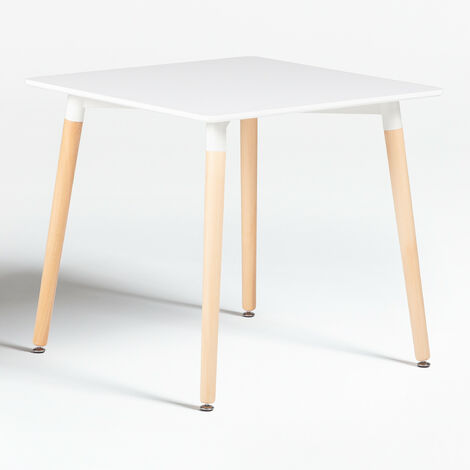 SKLUM Tavolo Quadrato in Legno di Faggio e MDF (80x80 cm) Royal Bianco