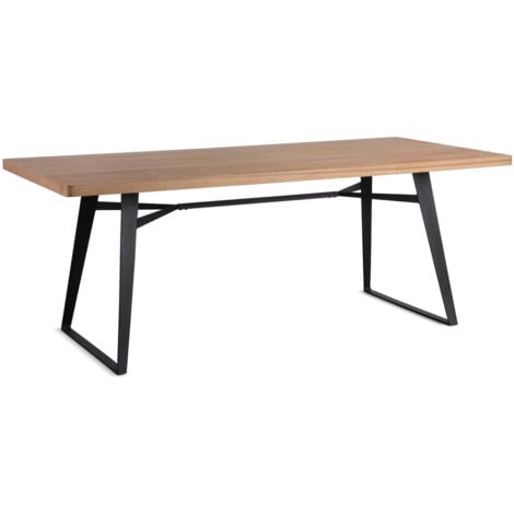 SKLUM Tavolo da Pranzo Rettangolare in MDF e Metallo (200x90 cm) Inma Legno  Naturale