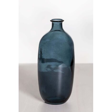 Vaso in vetro riciclato blu 17x17x19 cm Origami | Maisons du Monde
