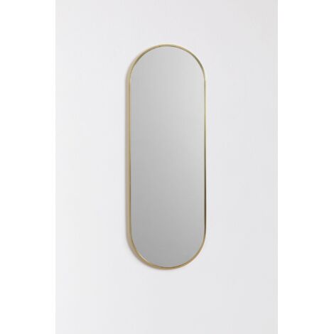 CATANK Specchio da Parete Ovale, Specchio per Il Trucco cosmetico da Appendere al soffitto, Soggiorno da Bagno, Specchio in Vetro Decorato Semplice, Specchio con Asta sospesa Galleggiante