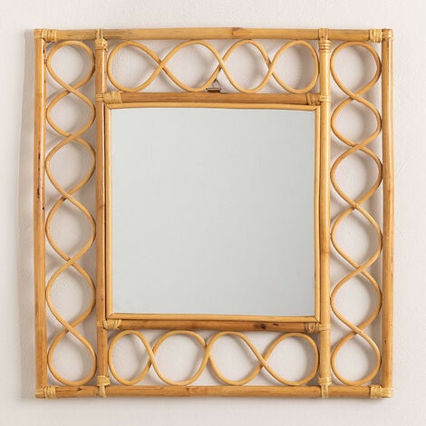SKLUM Specchio quadrato da parete in rattan Boke NATURAL