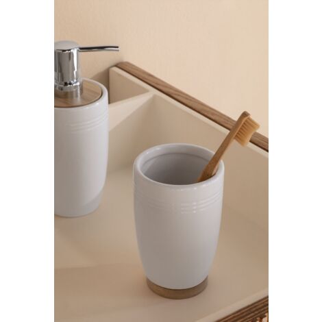 NiuYichee Set di 6 eleganti mini portaspazzolino in ceramica