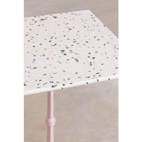 SKLUM Tavolo Bar Quadrato in Terrazzo (60x60 cm) Volutto Zucchero Filato  Rosa