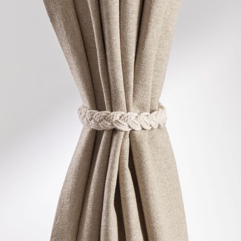 Fermatende A Parete A Forma Di U - 2 Pezzi In Legno, Per Tende E Appendiabiti, Bianco - Foto 7