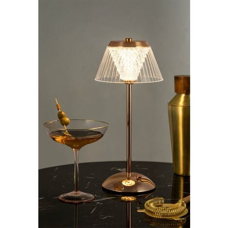 Lampada da tavolo senza fili a led Cocktail in metallo