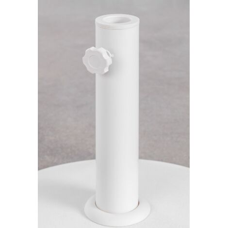 Base Per Ombrellone In Polipropilene | 20LT Bianco | 44x44x12cm | Per Pali 21-32mm | Da Giardino - Foto 2