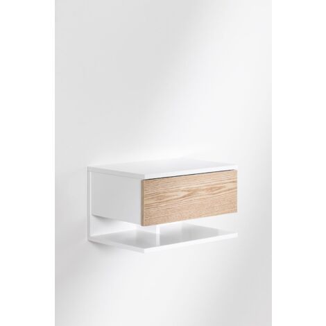 Comodino Sospeso HOMCOM 40x30x15cm - Con Cassetto, In Truciolato, Bianco - Foto 2