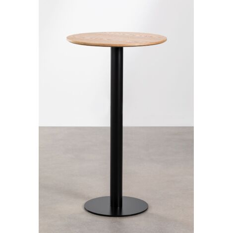 Tavolo Da Bar Alto A 2 Livelli - Stile Vintage Marrone E Nero - Per Cucina, Soggiorno O Bar - 52x52x93 Cm