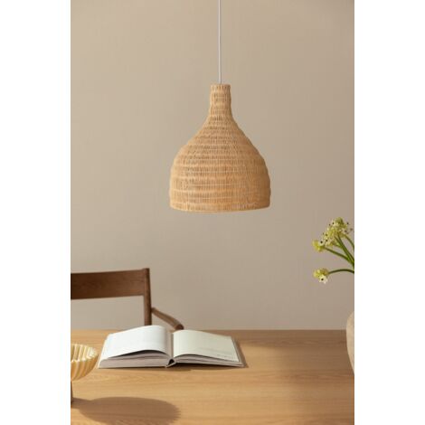 Confezione da 2 lampade a sospensione in rattan, portatili, senza bisogno di ricarica, adatte per giardino, terrazza, camera da letto (senza batterie) | Leroy Merlin