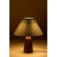 Lampe de table en bois Jeremaia SKLUM Beige Crème - Bois Foncé