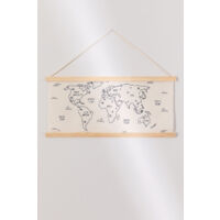 SKLUM Mappamondo Decorativo (85x70 cm) Continenti Bambini Beige Crema