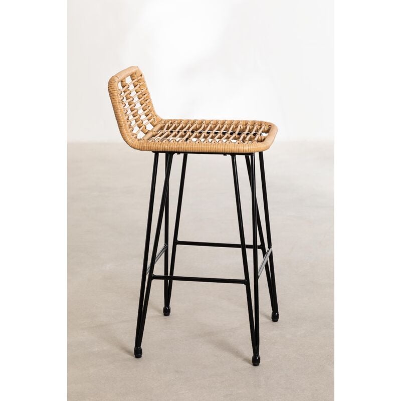 Tabouret bas en rotin Yarom - SKLUM