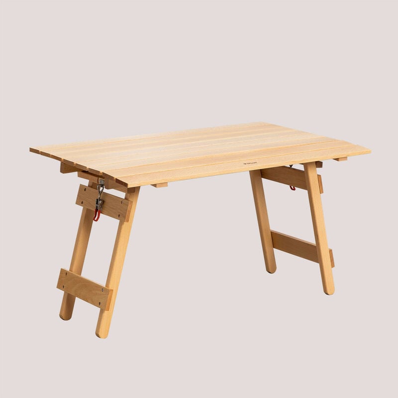 Table de camping pliante rectangulaire en bois de hêtre (121x60 cm) Sahara  - SKLUM