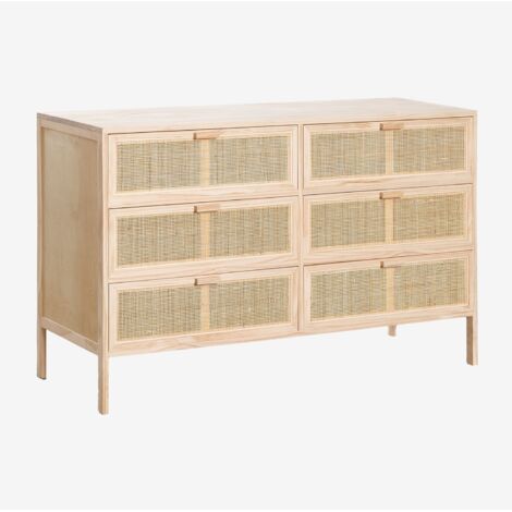 Commode en Rotin et Bois Reyna Natural Kids SKLUM Marron Bois Naturel (1/5)