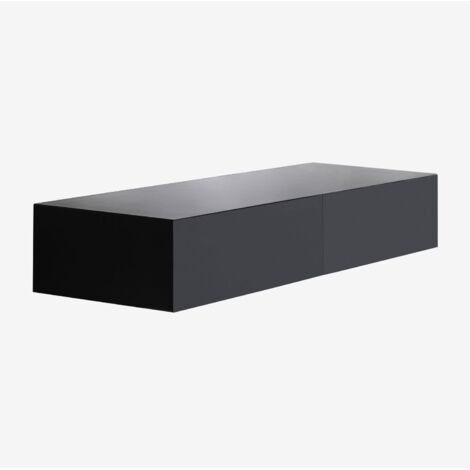 Sklum – Console murale Florens – MDF noir – Dimensions 15x95x30 cm – Tiroirs avec mécanisme d'ouverture par pression – Design simple et intemporel