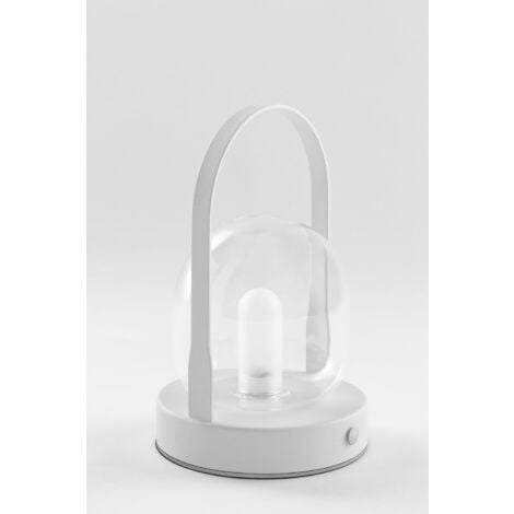 Lampe de table sans fil LED BEVERLY WHITE Blanc Plastique H34CM