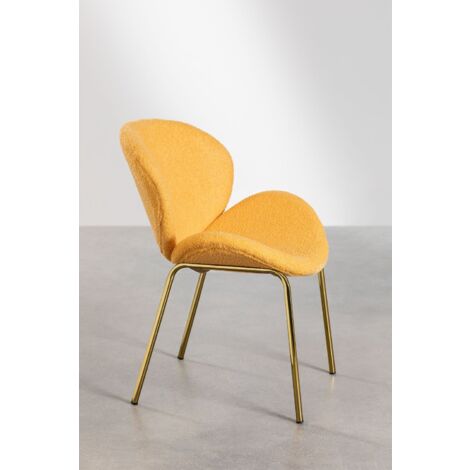 Chaise de salle à manger en velours doré Fior - SKLUM