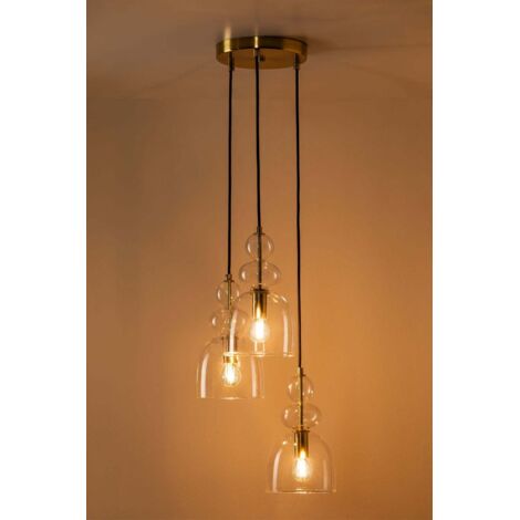 Lámpara de Techo en Cristal con 3 Puntos de Luz Bezany