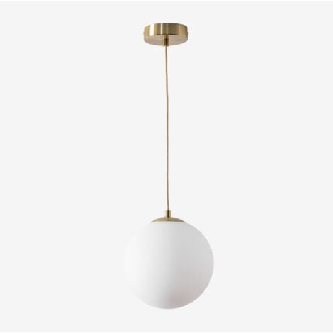 Plafonnier en fer avec boule de verre Uvol SKLUM Doré Ø19 cm