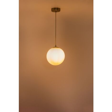 Plafonnier en fer avec boule de verre Uvol SKLUM Doré Ø19 cm